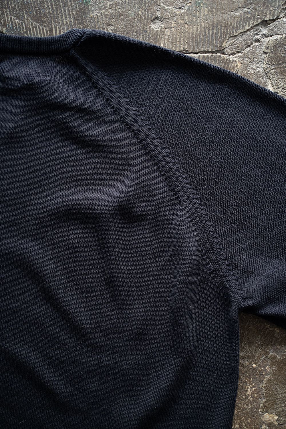 【ラスト1点】【25SS】強撚綿クルーネック10Gニット(NAVY)