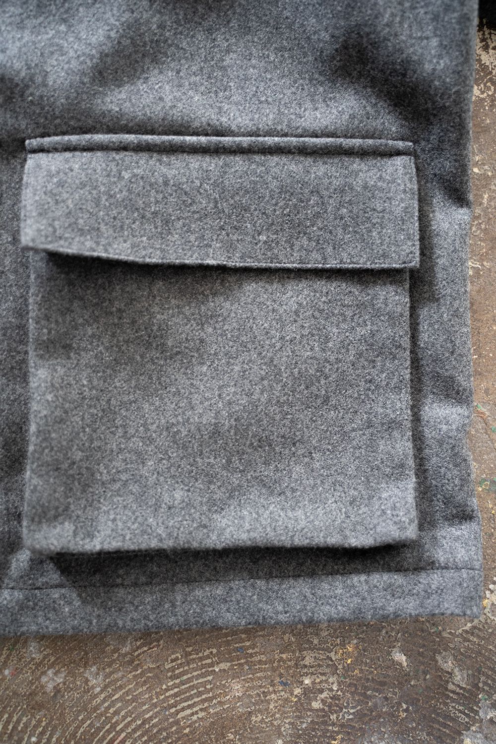 【ラスト1点】【22AW】コーデュロイ切り替えSuper100'sウールメルトンブルゾン(GRAY)