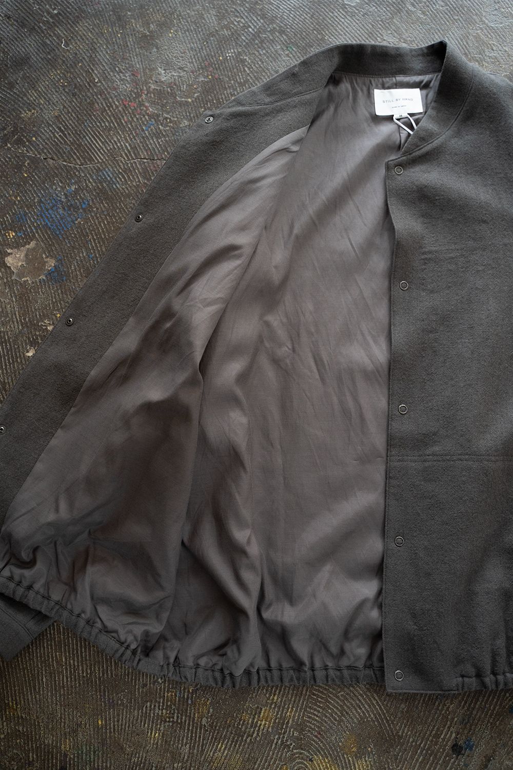 【ラスト1点】【24AW】リネン×ウールスタンドカラーブルゾン(DUSTY BROWN)