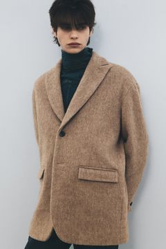 【ラスト1点】【25AW】Mohair Shaggy Long Jacket/モヘアシャギーロングジャケット(BEIGE)