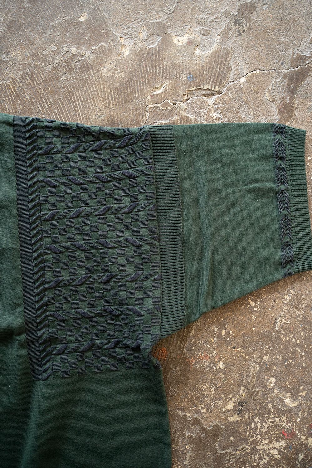 YASHIKI - 【ラスト1点】【24SS】Hazakura Knit Polo(GREEN) | Salty