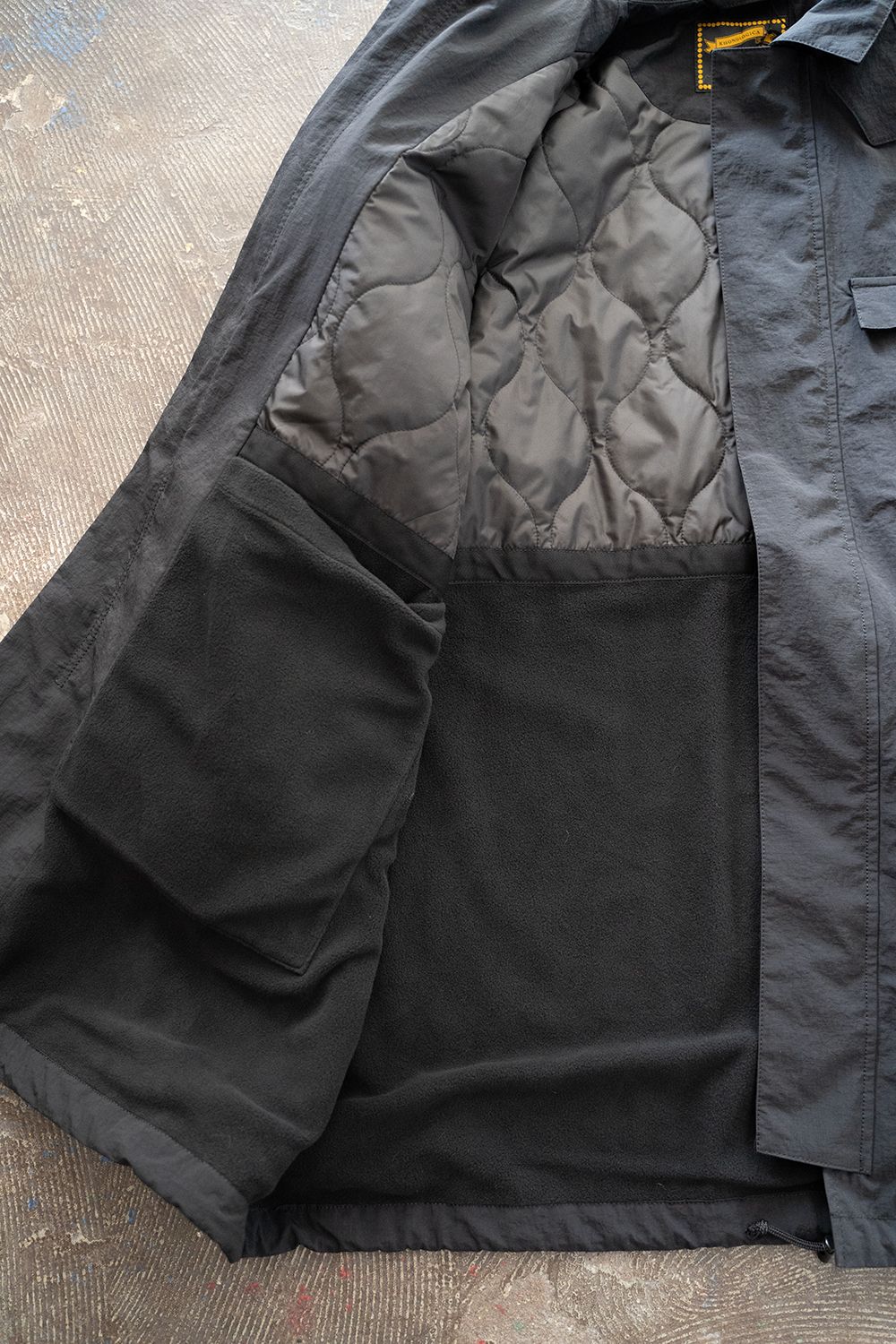 【ラスト1点】【23AW】Water Proof Rip Stop Nylon Stand Coat/撥水リップストップナイロンスタンドコート(BLACK)【ユニセックス】