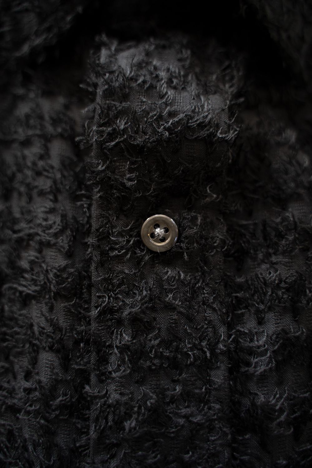 【25AW】Fuzzy Sheer L/S Shirt/ファジーシアーロングスリーブシャツ(BLACK)