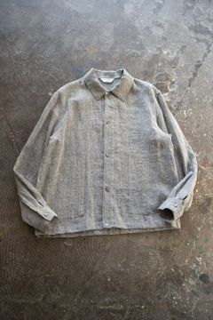 【ラスト1点】【23SS】リネン×シルクシャツブルゾン(LIGHT GRAY)