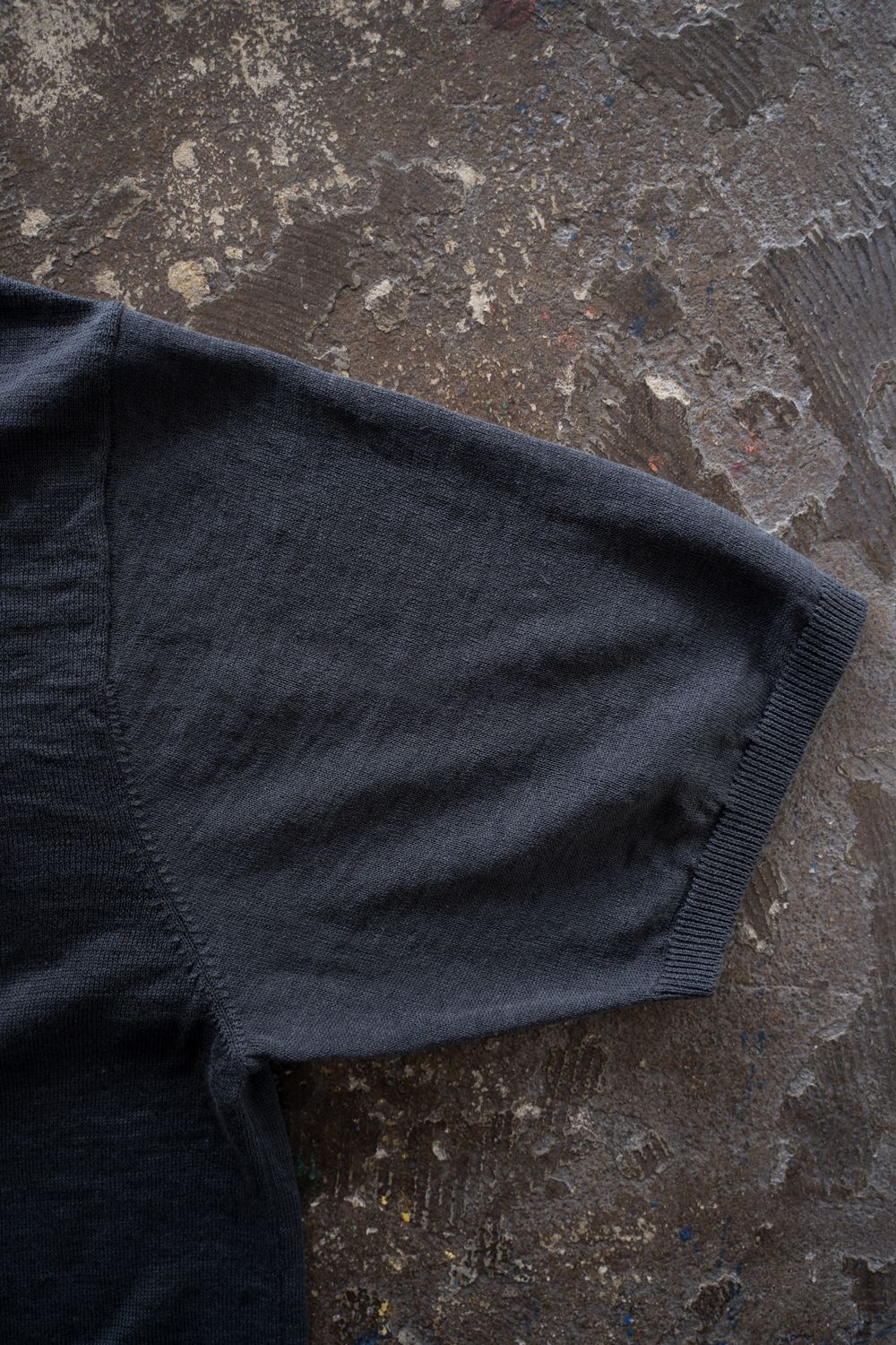 【26SS】リネン×コットンニットTee(BLUE GREY)