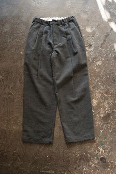 【26AW】コットン×ウールカルゼ2タックイージーパンツ(GREY)