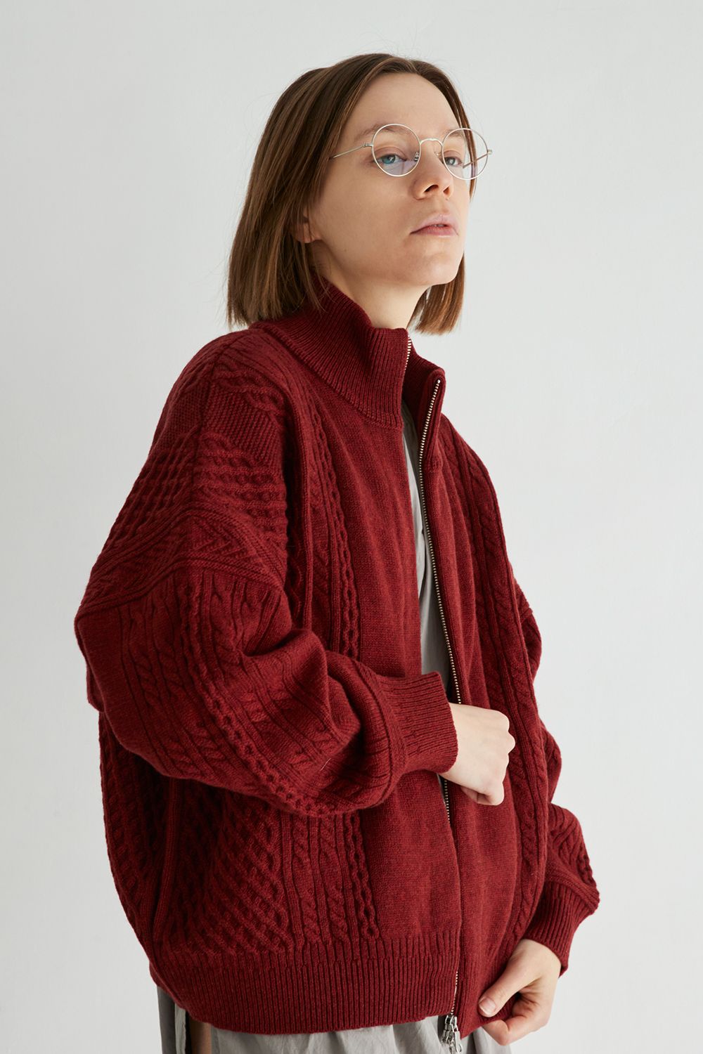 YASHIKI - Kobo Drivers Knit(BURGUNDY) | Salty