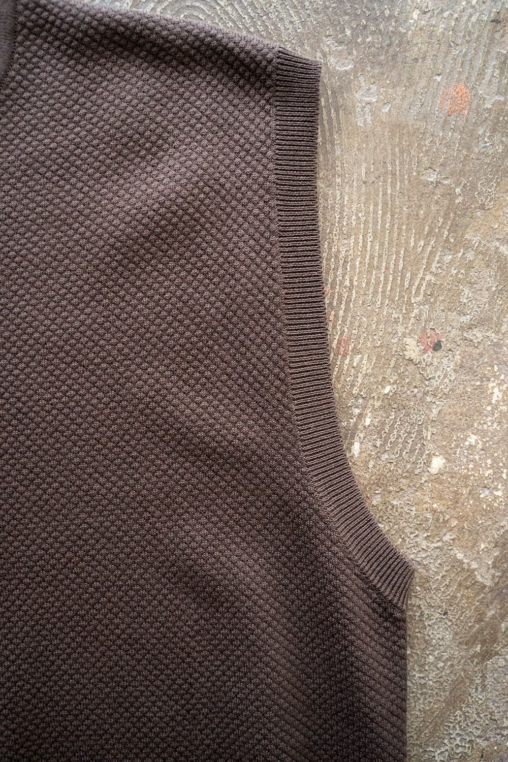 【ラスト1点】コットン×シルクニットベスト(DARK BROWN)