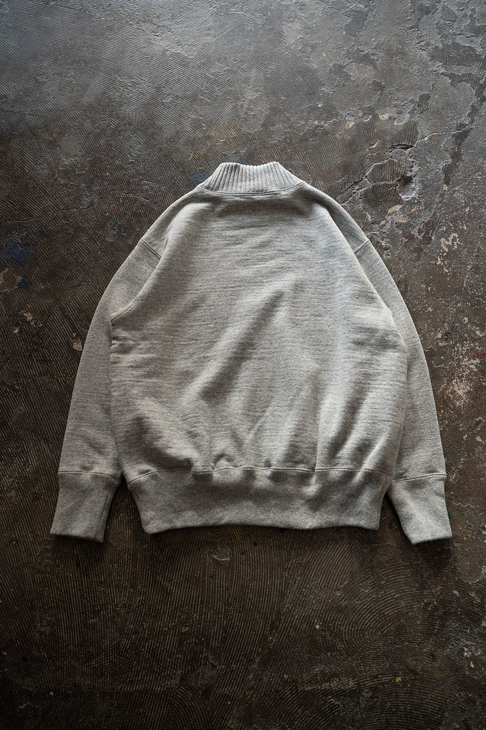 【ラスト1点】wool french terry turtle neck sweatshirt/ウールフレンチテリータートルネックスウェットシャツ(LIGHT GRAY)