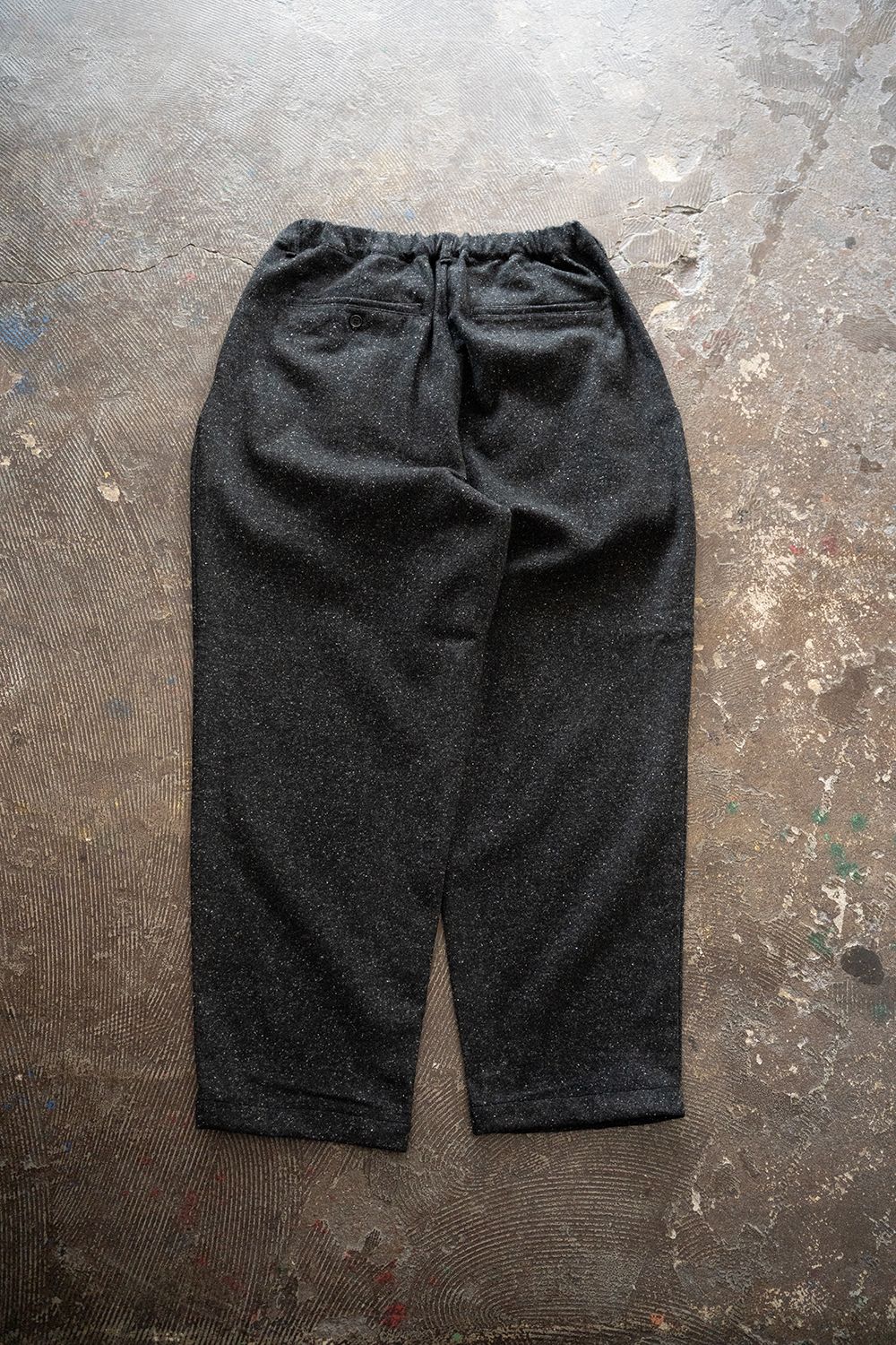 【25AW】5者混ネップツイードスラックス(CHARCOAL)