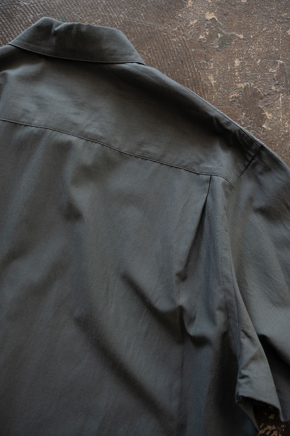 【26SS】キュプラ×コットンプルオーバーシャツ(BLUE GREY)