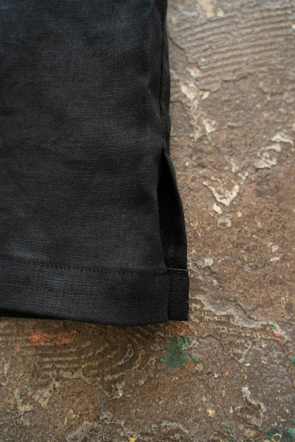 【ラスト1点】【25SS】フレンチリネンオープンカラー半袖シャツ(BLACK)