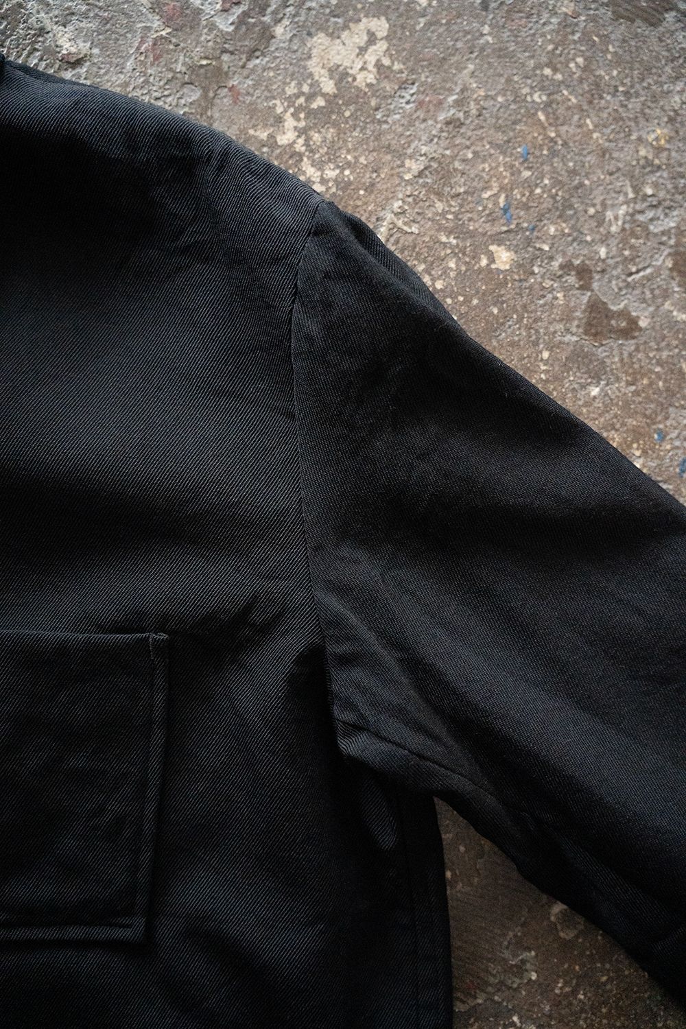 【25AW】ウールサージカバーオール(BLACK)