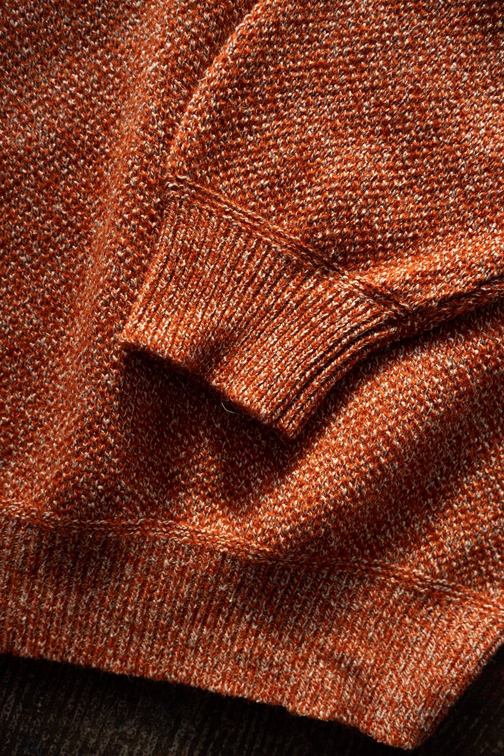 【26AW】ラムウール×ローシルクメランジニット(MELANGE ORANGE)