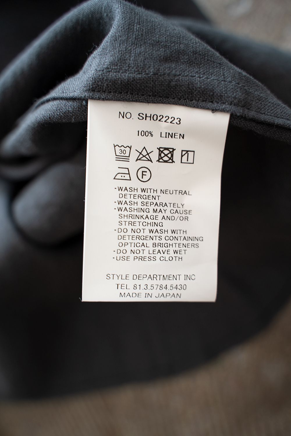 【ラスト1点】【22AW】リネンオックスシャツ(CHARCOAL)