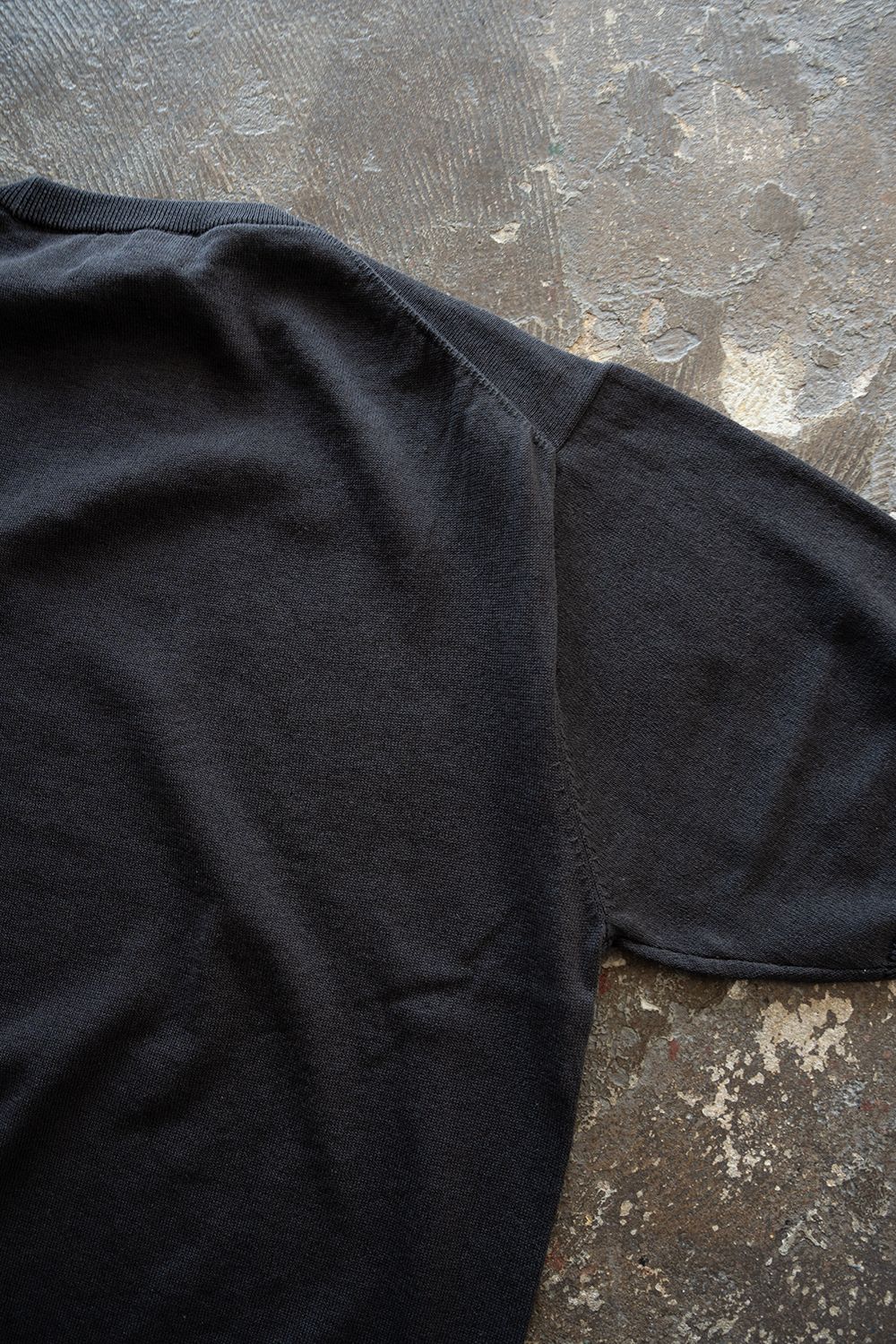 【26SS】綿×ポリエステル×リネン12GニットTee(INK BLACK)