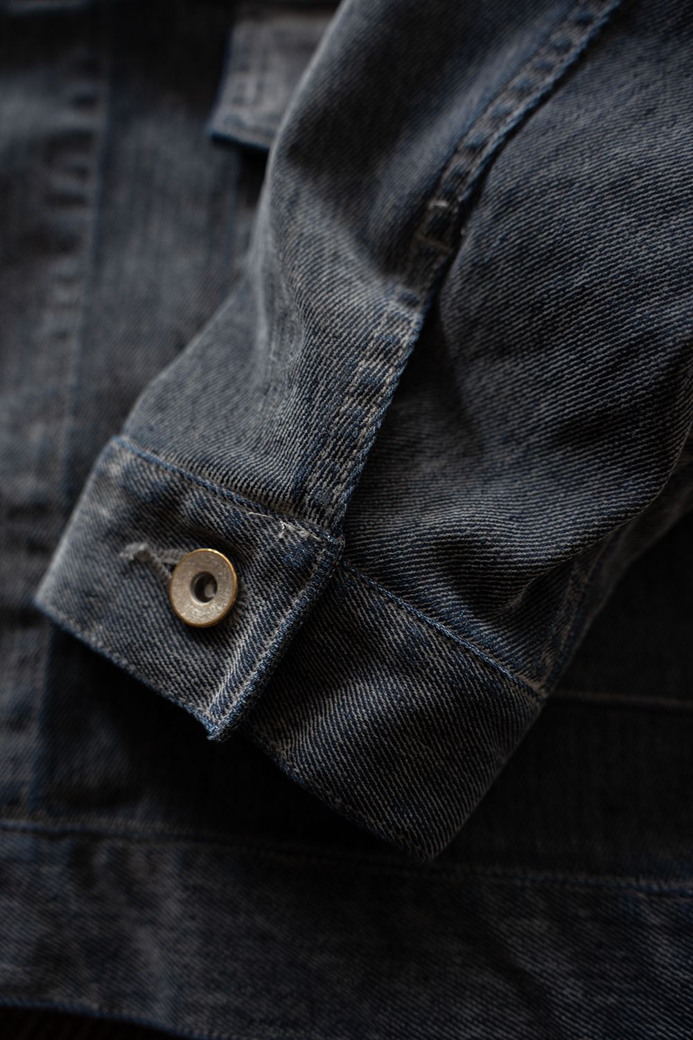 【26AW】Washed Flocked Denim Jacket(FADED GRAY)