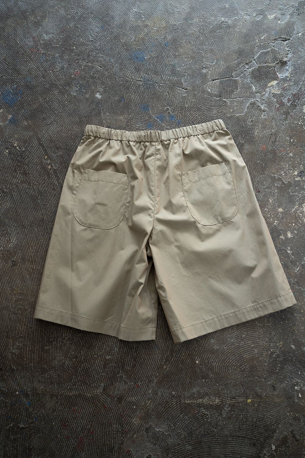 【ラスト1点】【23SS】Chambray Rip Shorts/シャンブレーリップストップショートパンツ(BEIGE)