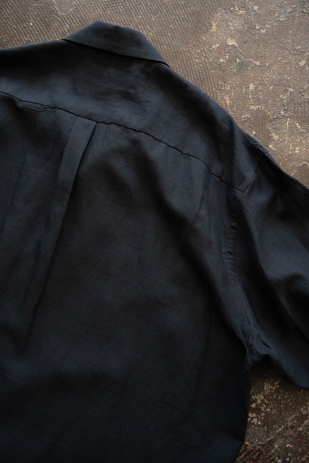 【26SS】セルロース×ラミーオープンカラーシャツ(NAVY)