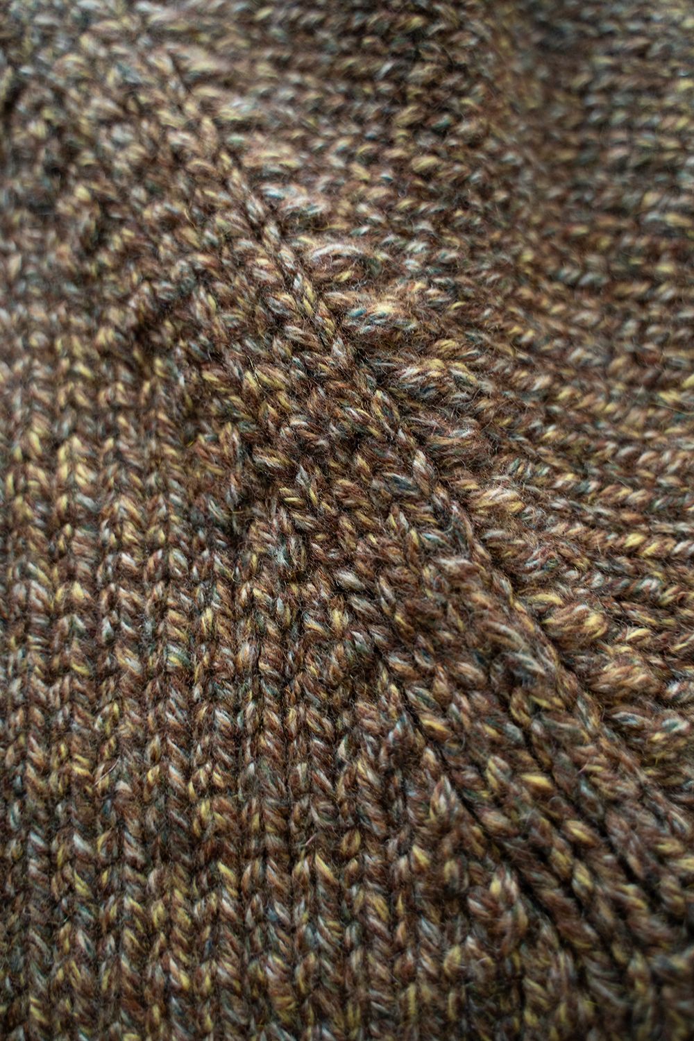 【ラスト1点】yak/lambs multi ply HAND KNITTING cowichan sweater(MARRON)
