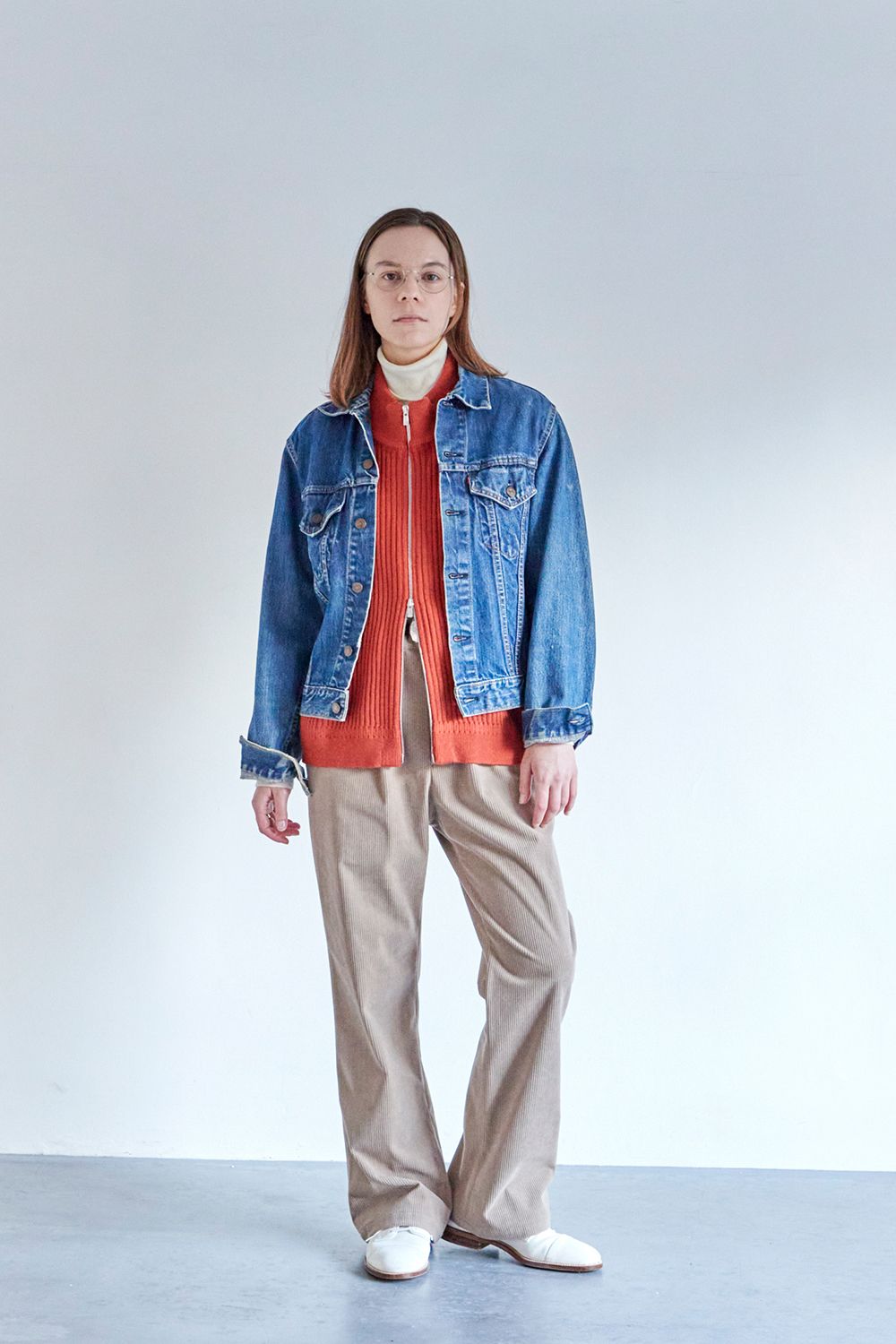 【ラスト1点】Mizore Drivers Knit Vest(ORANGE)
