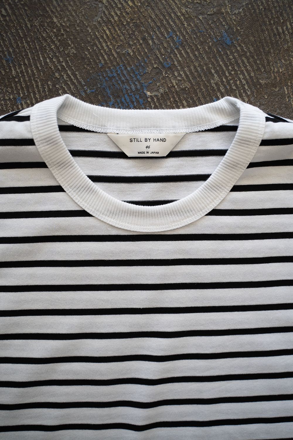 【ラスト1点】【24SS】配色バインダーネックボーダーTシャツ(BLACK)