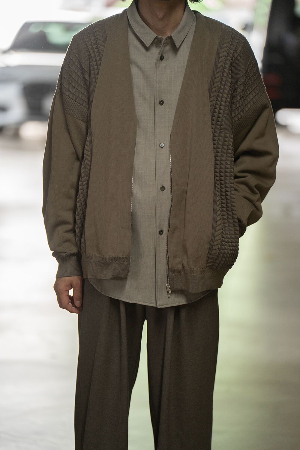 【ラスト1点】【25AW】Hakuhyo Zip Cardigan(BEIGE)