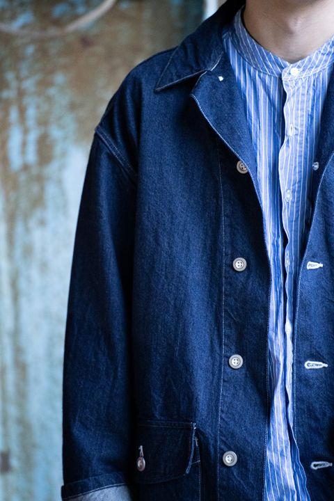 【ラスト1点】インディゴスビンコットン 11.5oz デニムカバーオール(NAVY ONE WASH)