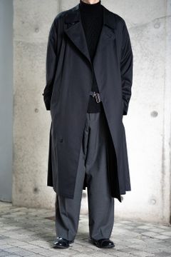 【ラスト1点】スビンコットンギャバジンタイロッケンコート(BLACK)