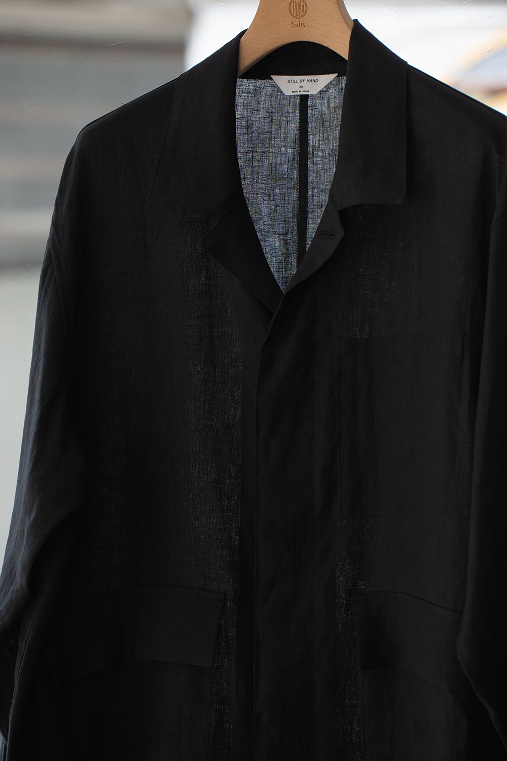 【ラスト1点】【26SS】リネンミニマルカバーオールジャケット(BLACK)