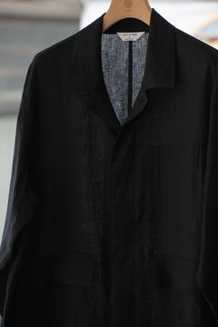 【ラスト1点】【26SS】リネンミニマルカバーオールジャケット(BLACK)