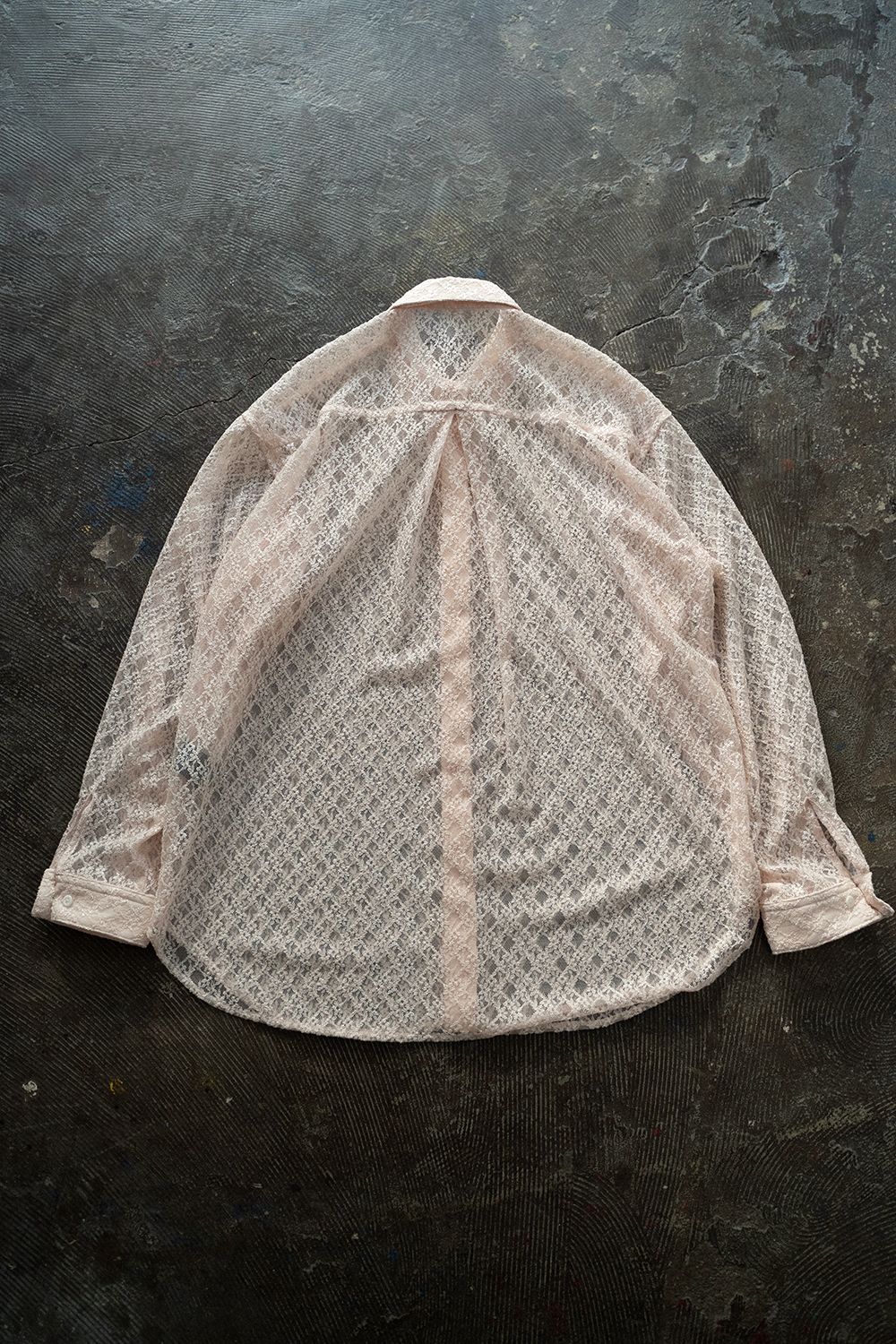 【ラスト1点】【24SS】Russell Lace L/S Shirt/ラッセルレースロングスリーブシャツ(ECRU)