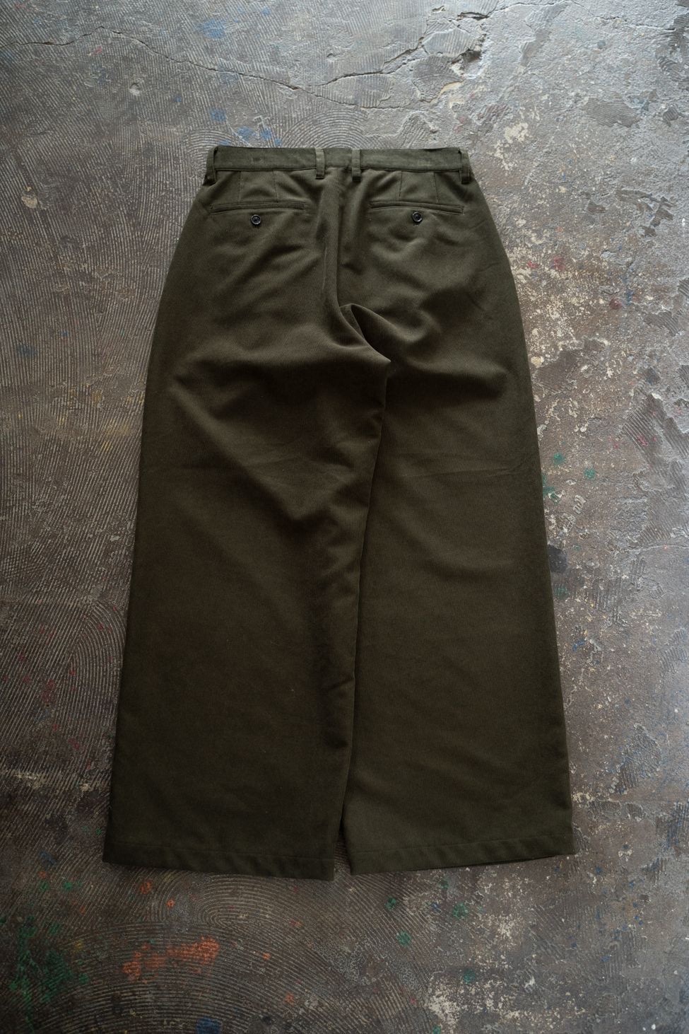 【26AW】2-Tack Corduroy Baggy Trousers/2タックコーデュロイバギートラウザーズ(OLIVE)