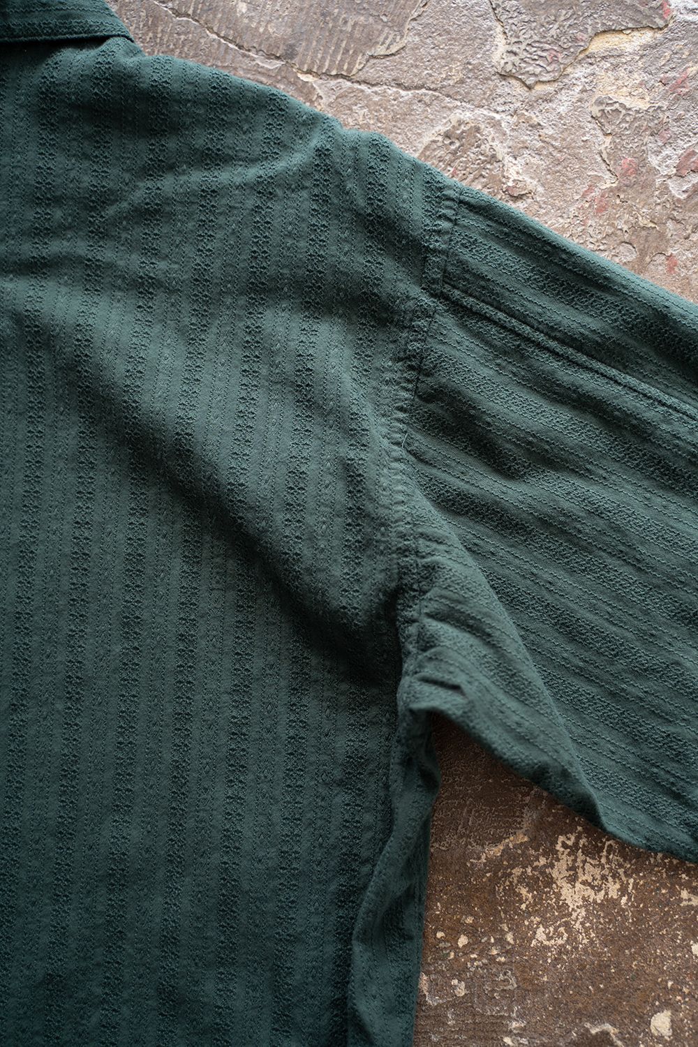 【ラスト1点】【23SS】Garmentdye Leno Cloth L/S Shirt/ガーメントダイレノクロスロングスリーブシャツ(GREEN)