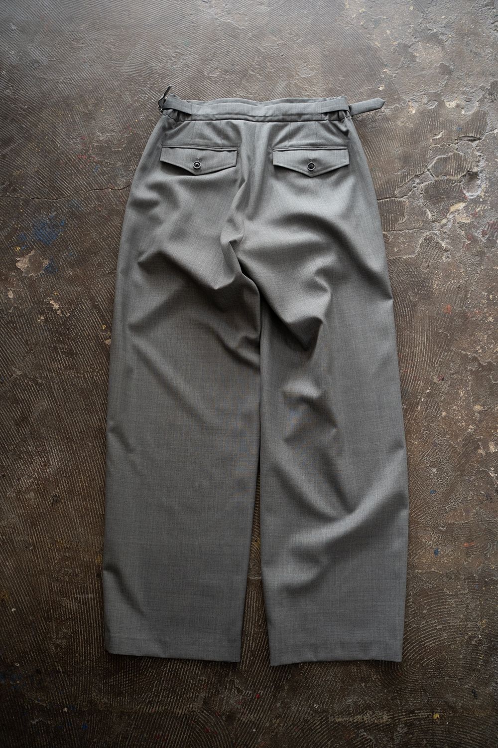 【ラスト1点】【24SS】2-Tack Wool Tropical Trousers/2タックウールトロピカルトラウザーズ(GRAY)