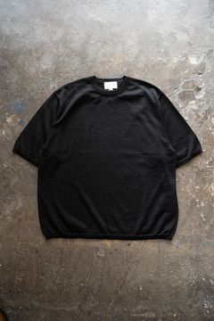 【ラスト1点】【25SS】リネン×コットンニットTee(BLACK)
