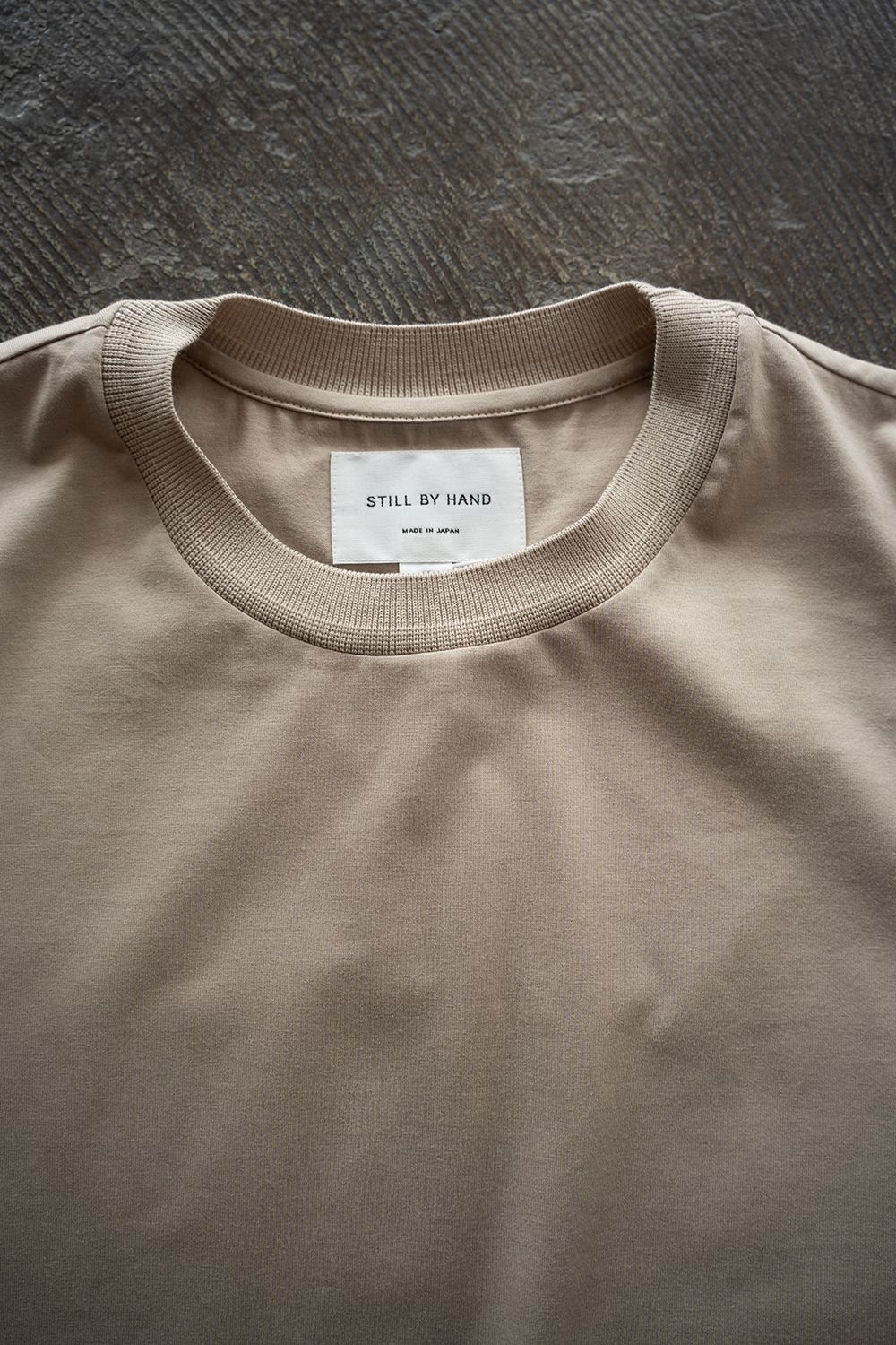 【26SS】オーバーサイズネックリブTシャツ(SAND BEIGE)