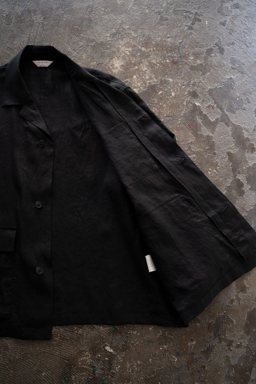 【ラスト1点】【26SS】リネンミニマルカバーオールジャケット(BLACK)