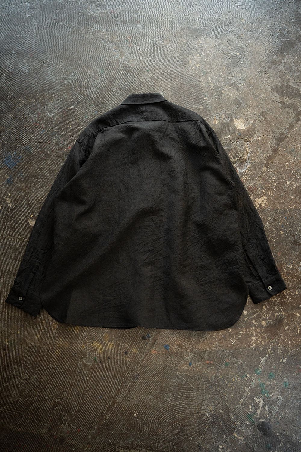 【25AW】ウール×リネンオーバーサイズシャツ(CHARCOAL)