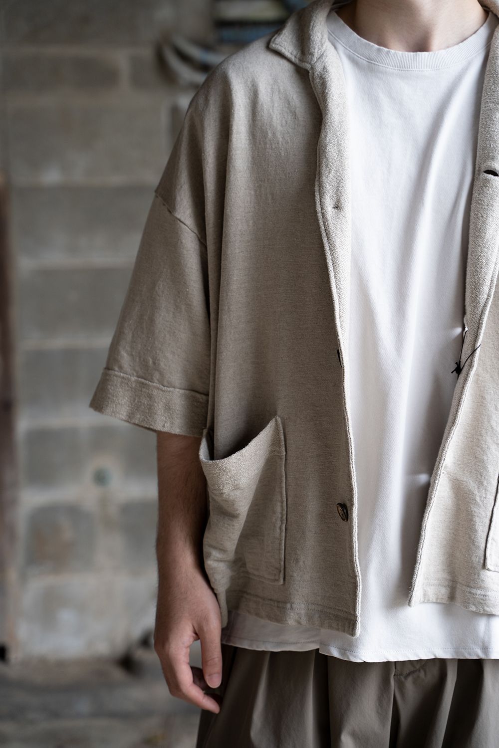 【ラスト1点】Beach Shirt/リネンパイルビーチシャツ(NATURAL)