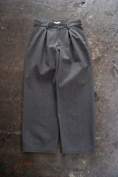 【26AW】2-Tack Herringbone Wide Slacks/2タックワイドスラックス(GRAY)