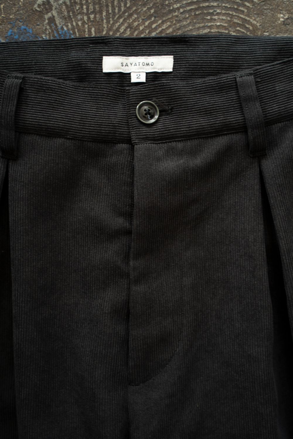 【ラスト1点】【26AW】2-Tack Corduroy Baggy Trousers/2タックコーデュロイバギートラウザーズ(BLACK)