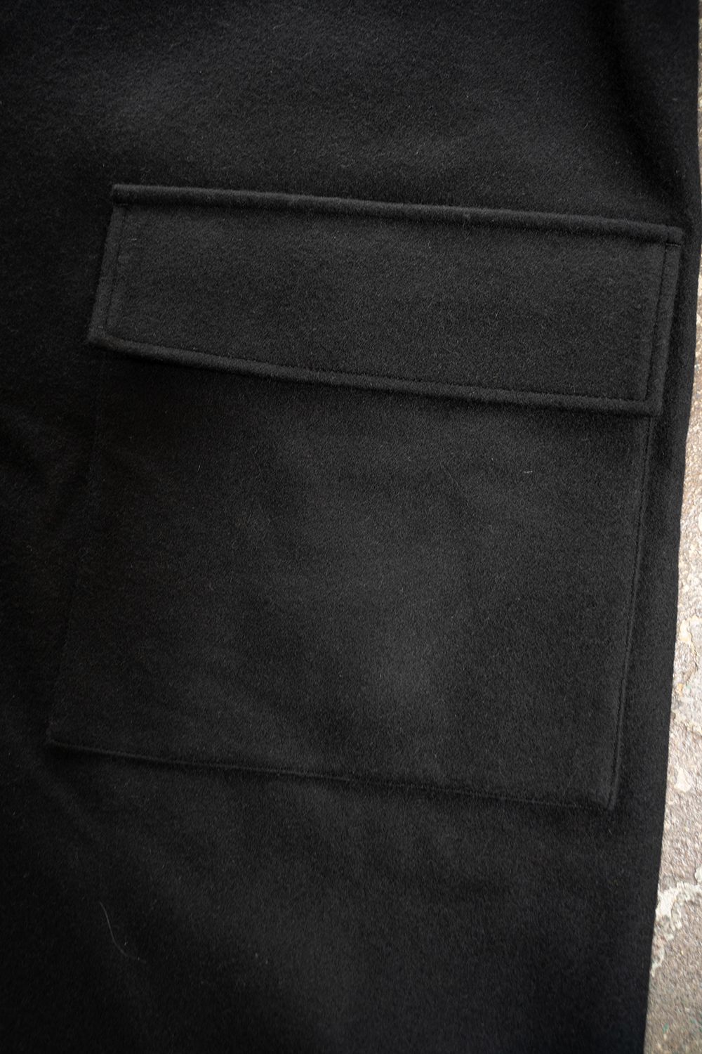【ラスト1点】【24AW】ラムウールメルトンフードコート(BLACK)