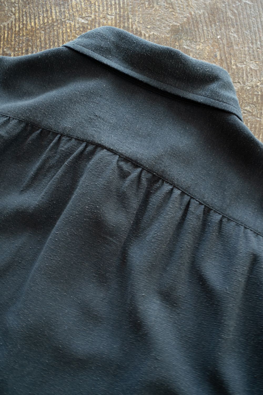 【ラスト1点】【25AW】Silk Nep Kersey Windsor Wide Collar Shirt(IRON BLUE)