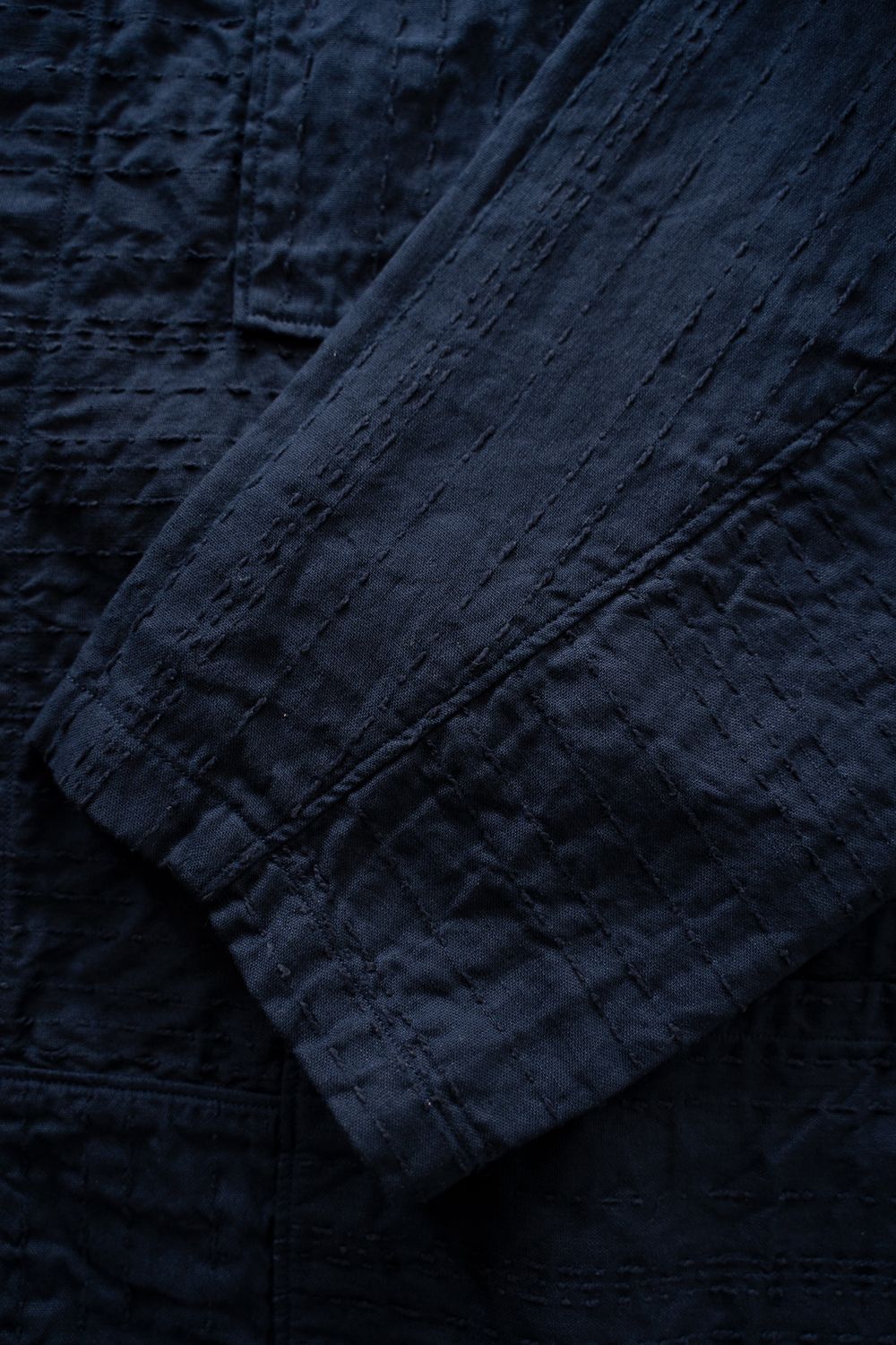 薄手刺し子織ジャケット(濃紺)