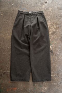 【26AW】2-Tack Herringbone Wide Slacks/2タックワイドスラックス(BLACK)