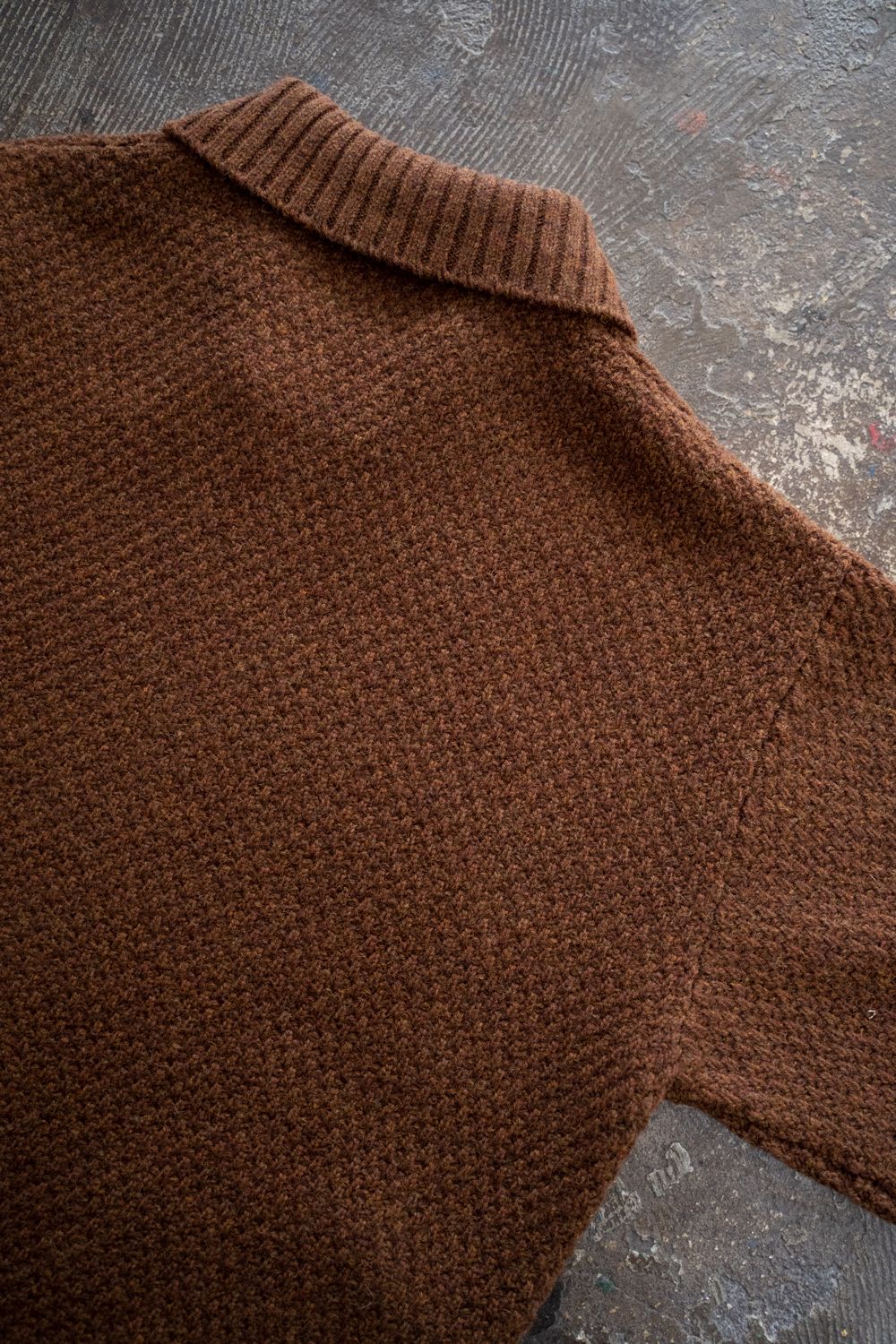 【25AW】英国羊毛5Gニットジップブルゾン(MARRON)