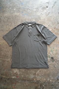 【ラスト1点】スビンコットン40//-吊りカノコポロシャツ(CHARCOAL GRAY)