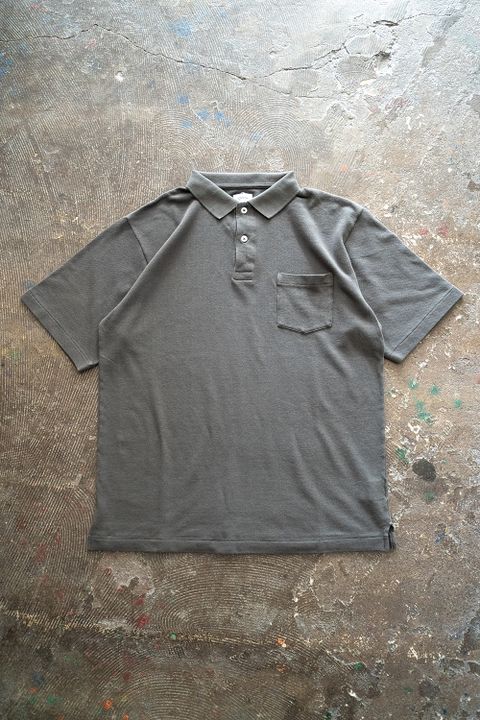 【ラスト1点】スビンコットン40//-吊りカノコポロシャツ(CHARCOAL GRAY)