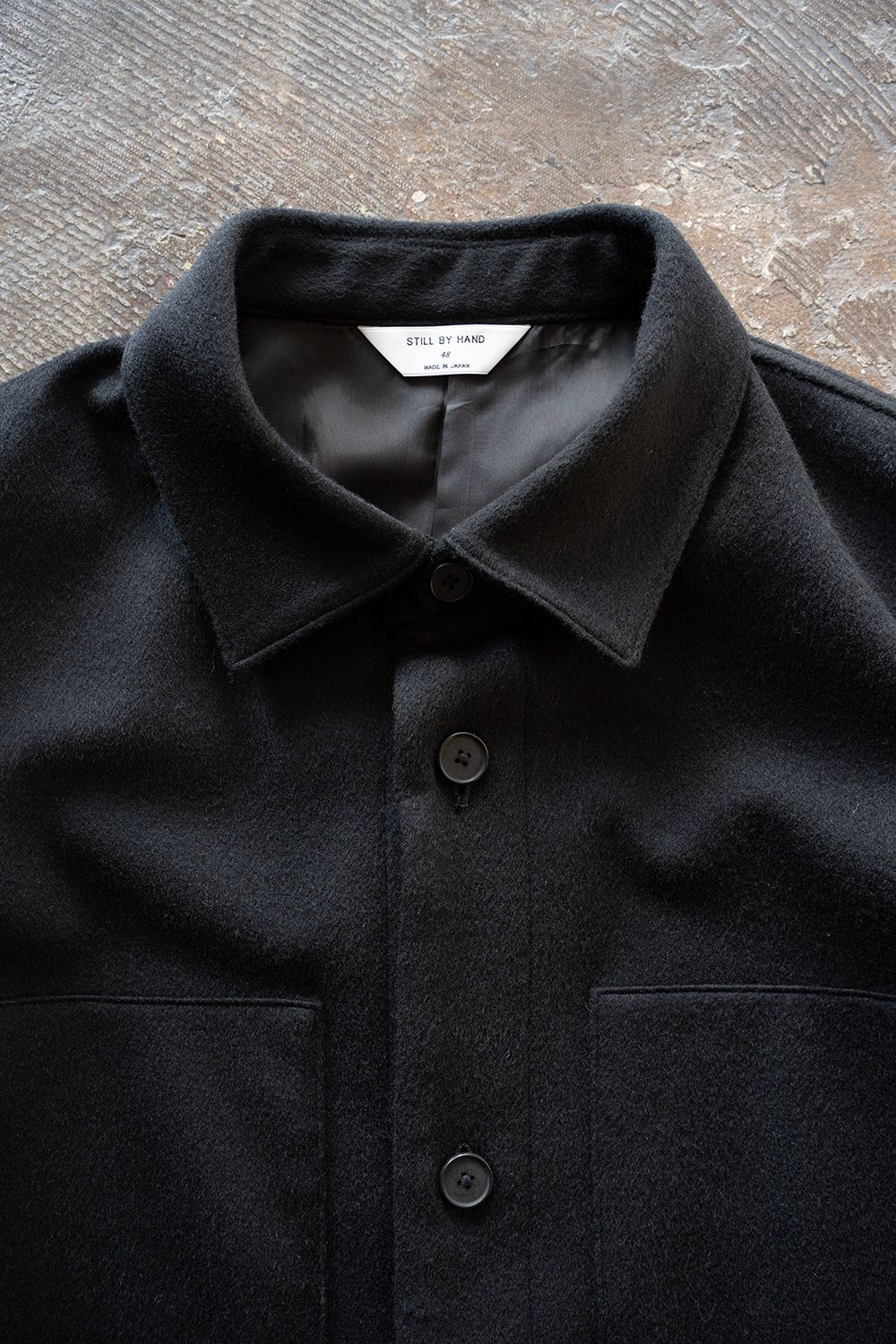 【26AW】ウールシャギーシャツブルゾン(BLACK)